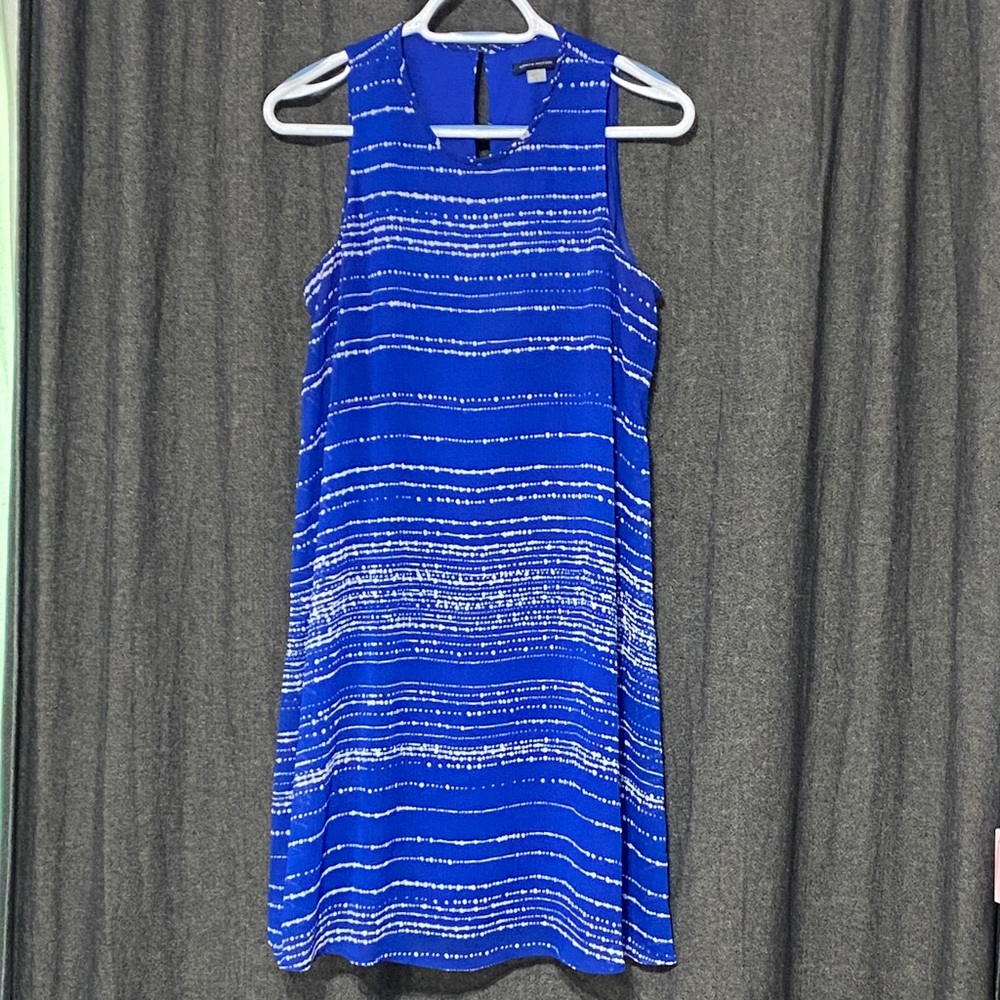 Tommy Hilfiger Royal Blue and White Patterned Dress